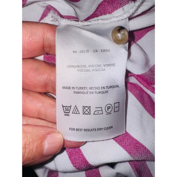 Anthropologie Maeve Fairhope Striped Button Down Flutter Sleeve Top Red White S - Picture 8 of 10